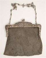 VINTAGE SILVER LADY'S MESH PURSE, .800 or .925,