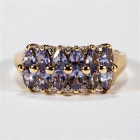 VINTAGE 14K GOLD AND TANZANITE LADY'S RING,