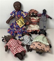 Assorted Fabric Folk Art Dolls