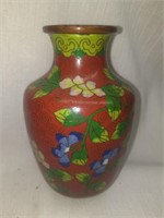Antique Chinese Cloisonne Enameled Vase - 6"