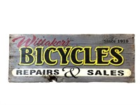 Wooden Wittaker's Bicycles Sign