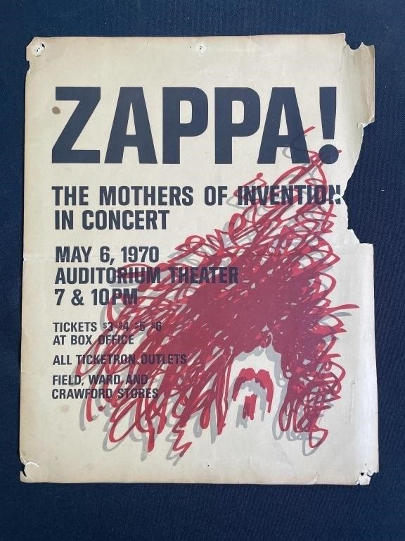 1970 Frank Zappa Concert Poster, Chicago