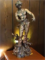 Antique Bronze Statue Lamp
