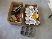 Coffee Mugs, Baking Pans, Rolling Pin, Misc