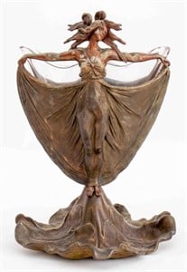 American Art Nouveau Double Sided Figural Vase