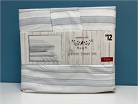 Modern Chick 3pc Twin Sheet Set Blue/White