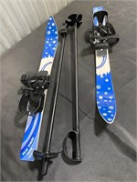 Odoland Kid's Beginner Snow Skis and Poles with