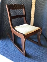 Antique Children’s Rocking Chair with Upholstered