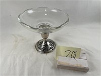 Sterling footed candy dish 5" tall