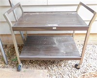 Cart & 3 legged table w/cast iron top