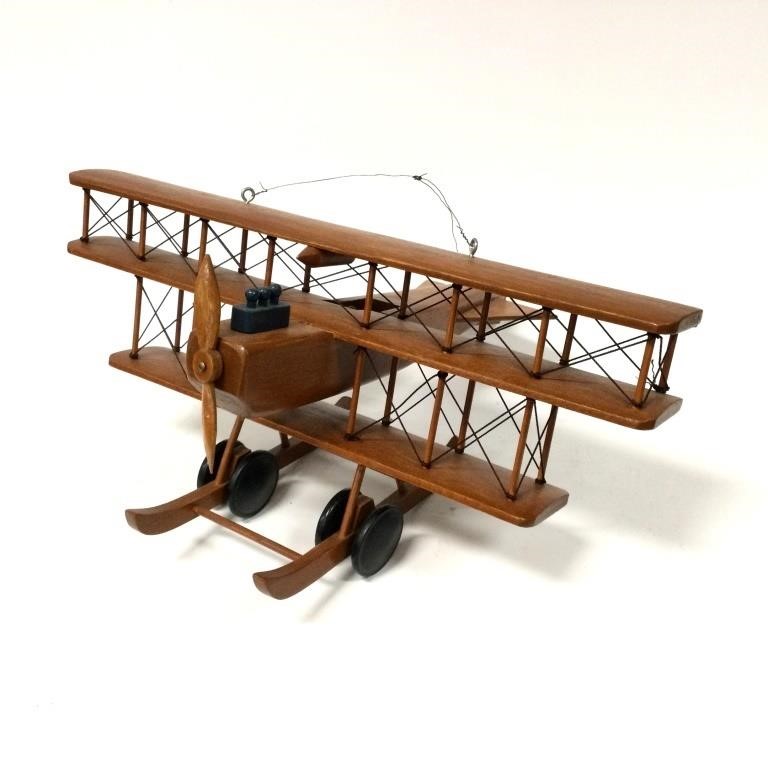 Wooden Aircraft Bi-Plane Model