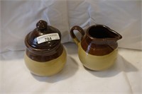 Pottery Cream and Sugar Dishq