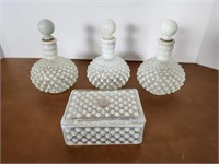 Opalescent Hobnail Decanters