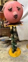 Twirling Pig Yard Decor