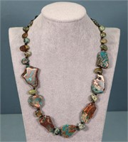 23"L Turquoise Beaded Necklace