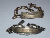 Two Vtg Airforce Sweetheart Bracelets