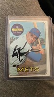 1969 Topps Ed Kranepool Signed Autograph Auto Mets
