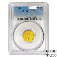 1908 $2.50 Gold Quarter Eagle PCGS AU58