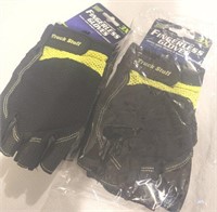 Fingerless Gloves Size 3X "Black/Yellow"