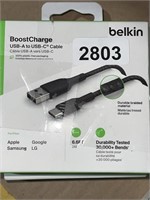 2 BELKIN USB A TO USB C CABLES