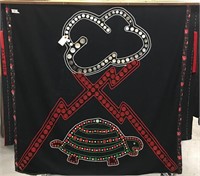Tlingit blanket, Frog clan, with abalone buttons,