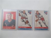 3 cartes de Hockey des Rangers années 50