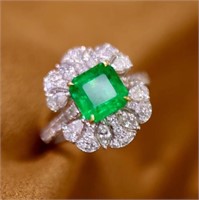 1.65ct Natural Emerald 18Kt Gold Ring