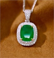 2.3ct Natural Emerald 18Kt Gold Pendant