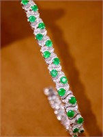 7.3cts Natural Emerald 18Kt Gold Bracelet