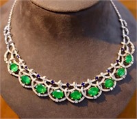8.95cts Zambian Emerald 18Kt Gold Necklace