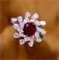 1.08ct Pigeon Blood Ruby 18Kt Gold Ring