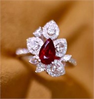 1.05ct Pigeon Blood Ruby 18Kt Gold Ring
