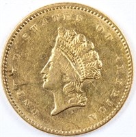 1854 T2 Gold Princess Head Dollar - XF/AU