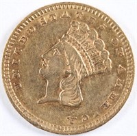 1857 T3 Gold Princess Head Dollar - XF/AU