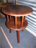 Vintage Tiered Solid Maple Round Table