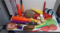Misc Sports Lot-Basketball, Glove, Plastic Bats,