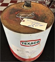 Old Texaco advertising 5 gal White Oil can