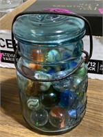 Ball jar full of marbles