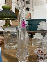 Glass art vase 11.5in