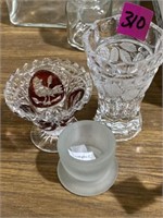 Group of glass candle holders