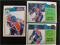 1983-84 O Pee Chee NHL Wayne Gretzky Cards (3)