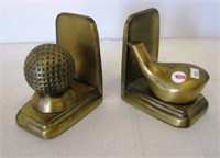 1991 Gold tone cast brass golf club and golf ball