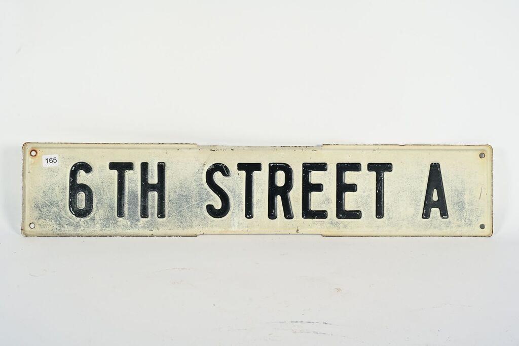 6TH STREET A METAL ROAD SIGN