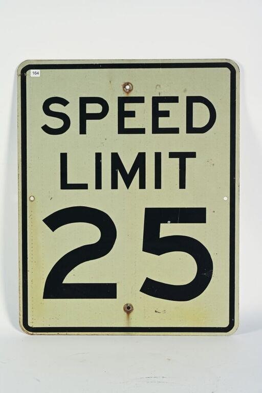 SPEED LIMIT 25 METAL ROAD SIGN