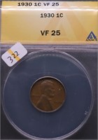 1930 ANAX VF 25 LINCOLN CENT
