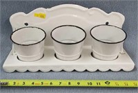 Enamel Triple Cup Rack