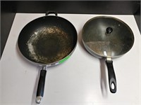 (2) Large Woks - 12" & 13 1/2"