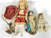 Three Vintage Dolls, All with Condition Issues