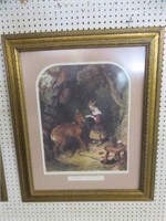 VICTORIAN CHILD WITH DEER PRINT "THE PETS"