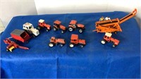 Miniature tractors, baler, silage wagon, plastic